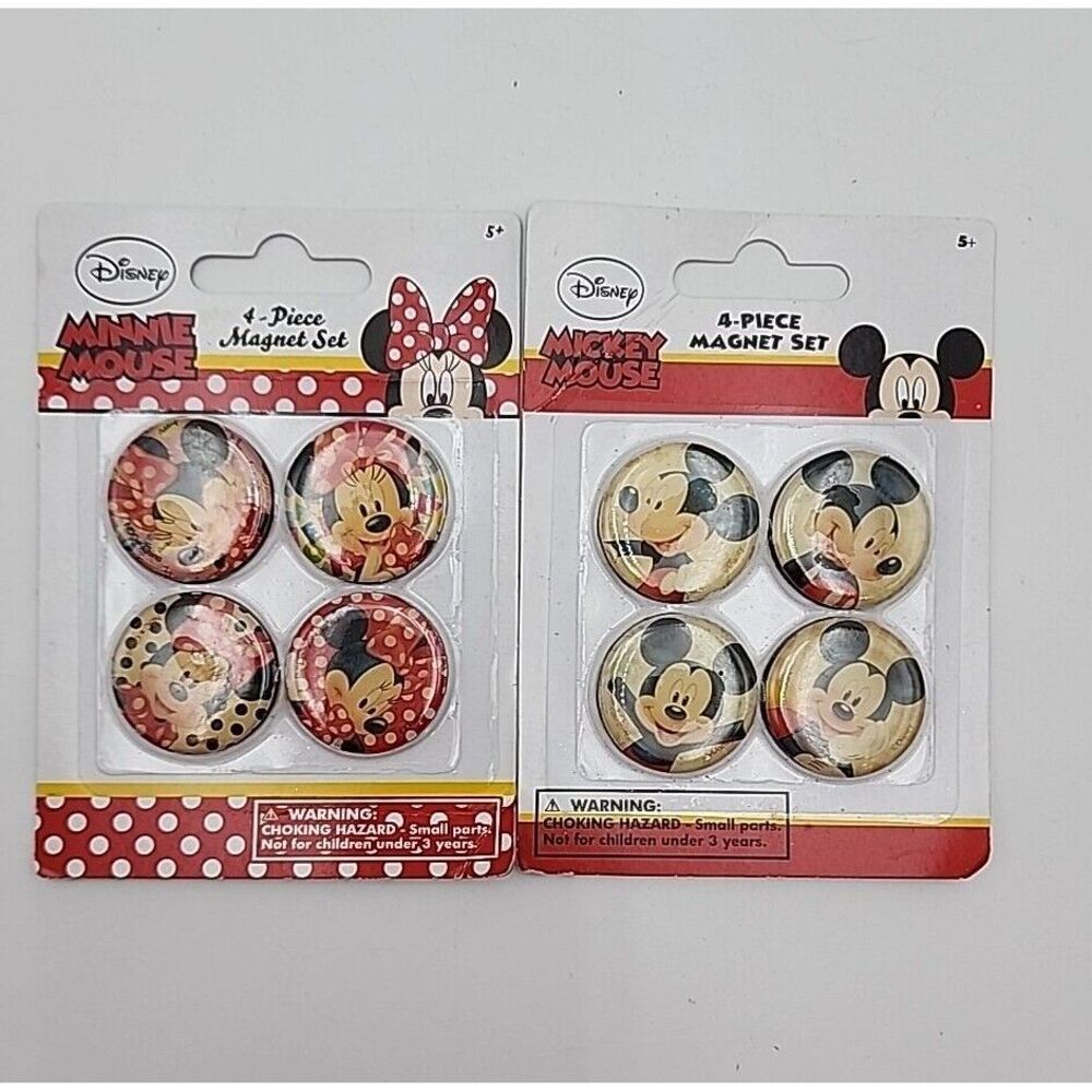 Vintage Mickey & Minnie Mouse Refrigerator Magnets ‎ Disney Lot of 2 pack (8)